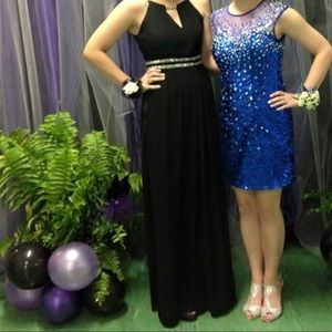 Black dress size S. With silver beading